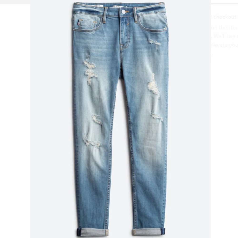 Thompson Tomboy Mid Rise Destructed Jean